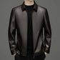 Heren Classic PU Leren Jas met Rits Voorkant