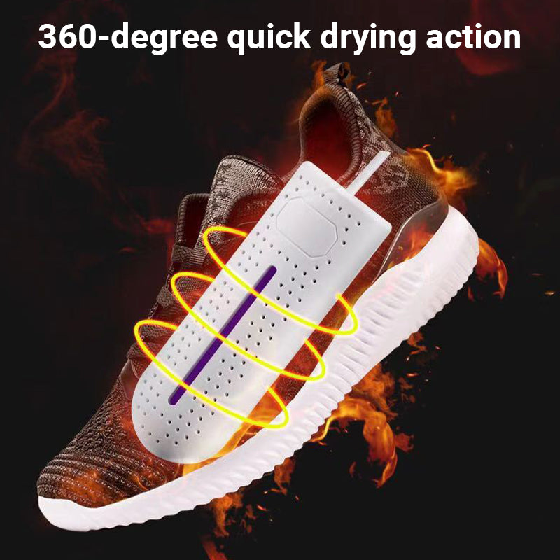 👟 50% korting! Draagbare schoenendroger – verwarmt van twee zijden, UV-uitvoering & compact insteekmodel. Droog je schoenen snel & fris – wit, roze of blauw! ✨🔥