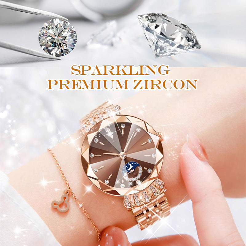 🎀60% KORTING Nieuwjaarsuitverkoop🎀 Modieuze Diamant Maan en Ster Horloge voor Dames