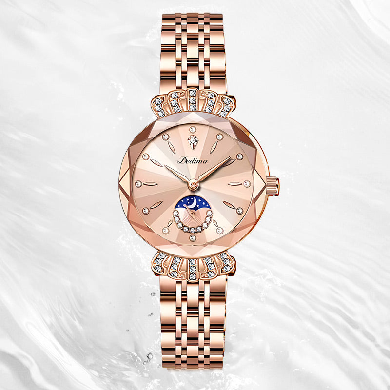 🎀60% KORTING Nieuwjaarsuitverkoop🎀 Modieuze Diamant Maan en Ster Horloge voor Dames
