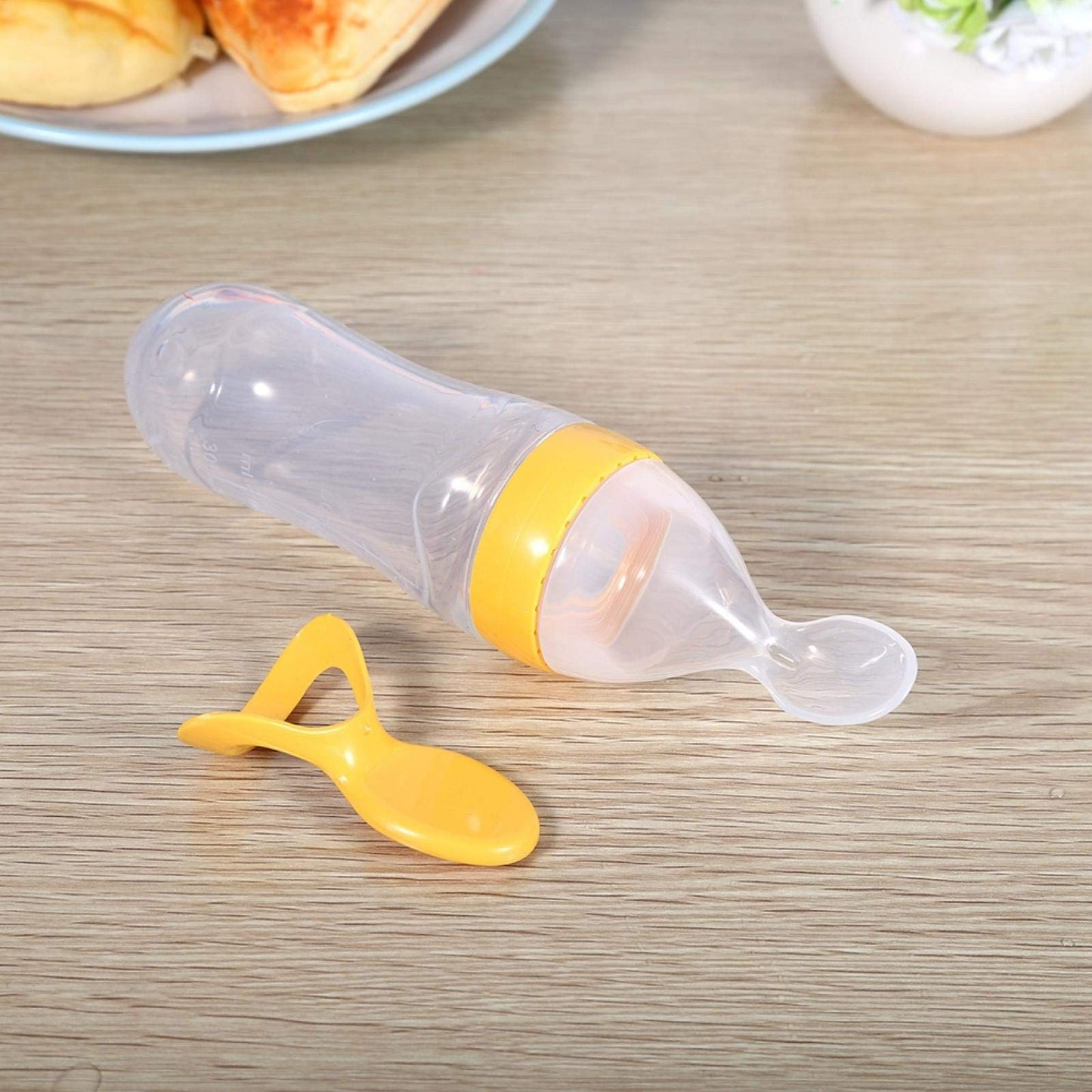 👼 Knijpbare Babyvoedingsfles met Lepel