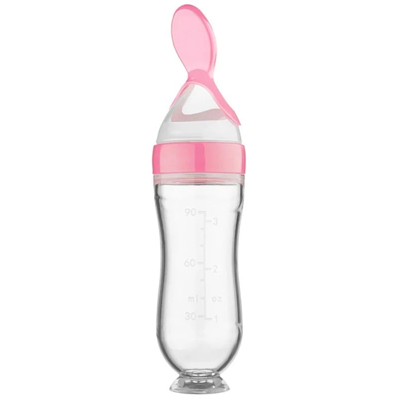 👼 Knijpbare Babyvoedingsfles met Lepel