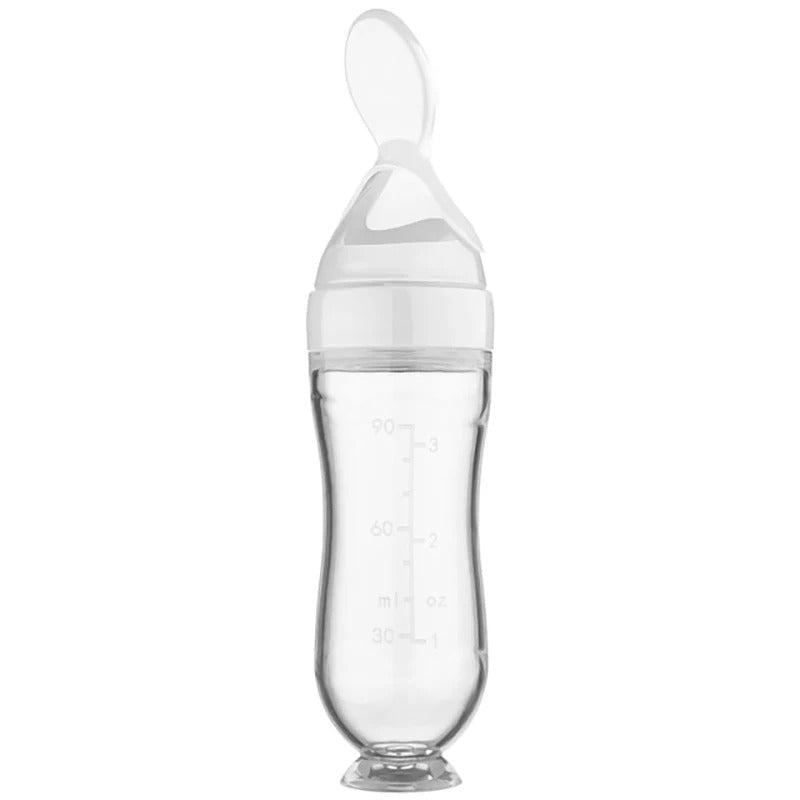 👼 Knijpbare Babyvoedingsfles met Lepel