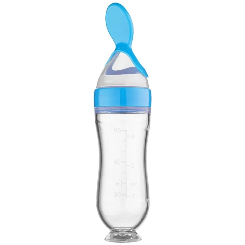 👼 Knijpbare Babyvoedingsfles met Lepel