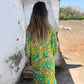 Vrouwen Bohemian V-hals Abstract Geprintte Maxi Jurk
