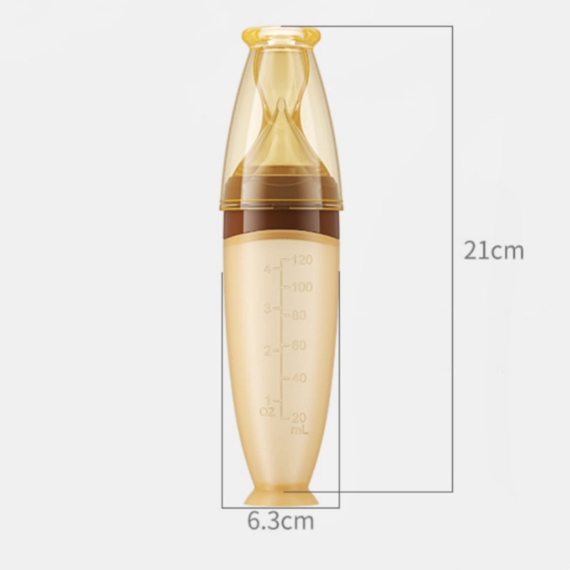 Siliconen voedingslepel, voedingslepel met klemfunctie, aanvullend hulpmiddel voor baby's