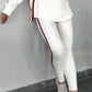 Vrouwen Lange Mouwen Gestreepte Casual Hooded Top&broek