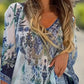 Asymmetrische damesjurk met V-hals en losse snit