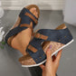 Dames modieuze sandalen met sleehak