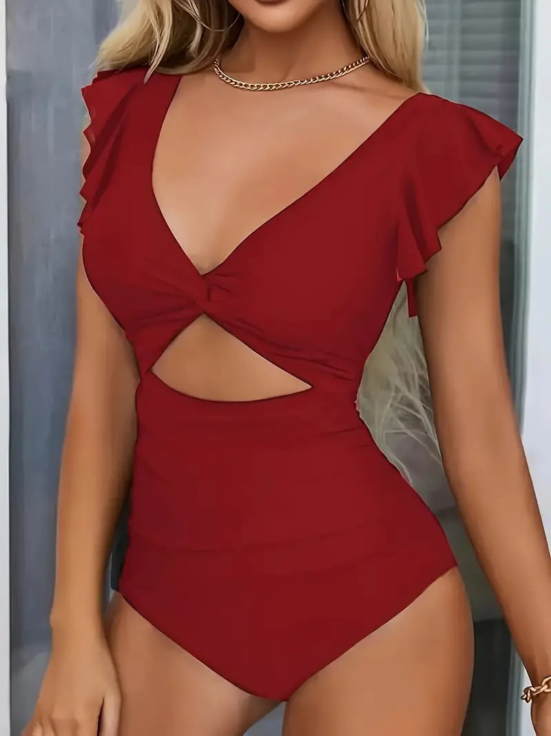 🎁BEPERKTE UITVERKOOP - 67% KORTING👗Sexy geplooide eendelige badpak