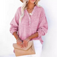 💖Beperkte Uitverkoop 60% UIT💖Women's Casual Gaas Knoop Hals Lange Mouw Blouse