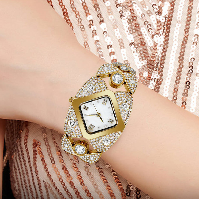 💎50% korting⌚Dames retro quartzhorloge met fonkelende strass steentjes