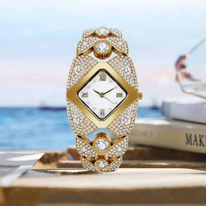 💎50% korting⌚Dames retro quartzhorloge met fonkelende strass steentjes