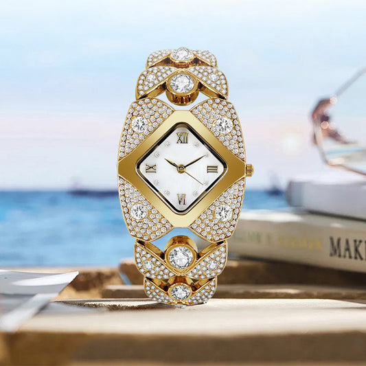 💎50% korting⌚Dames retro quartzhorloge met fonkelende strass steentjes