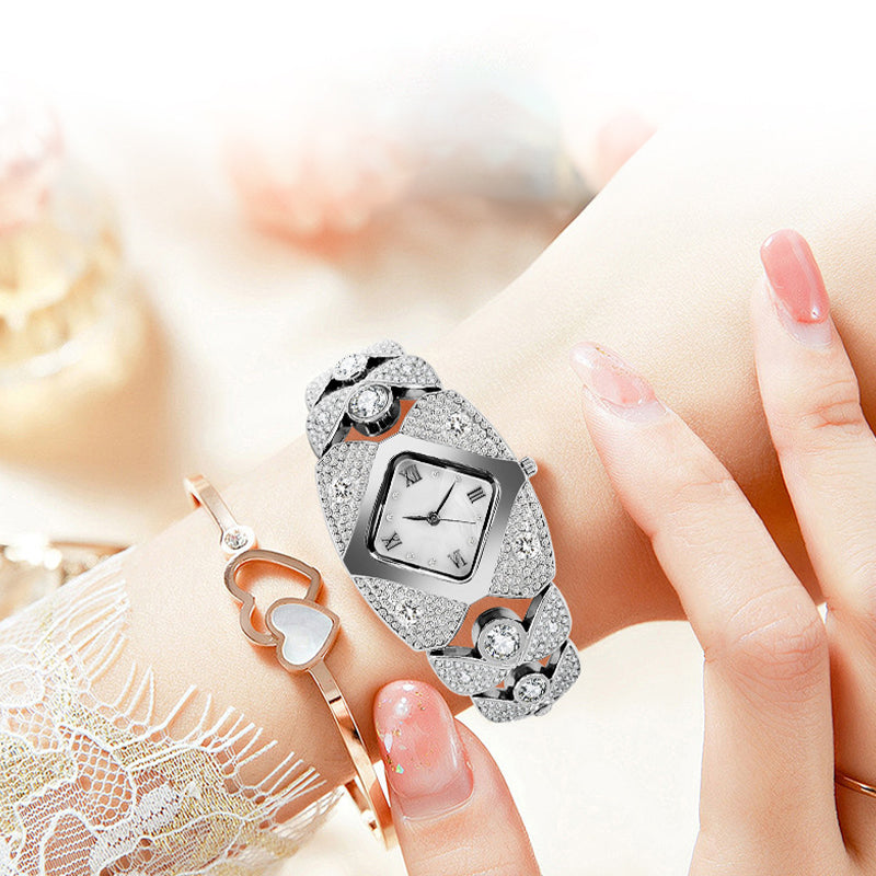 💎50% korting⌚Dames retro quartzhorloge met fonkelende strass steentjes