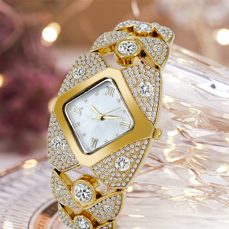 💎50% korting⌚Dames retro quartzhorloge met fonkelende strass steentjes