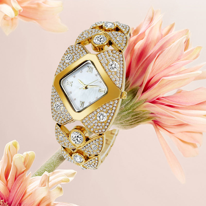 💎50% korting⌚Dames retro quartzhorloge met fonkelende strass steentjes
