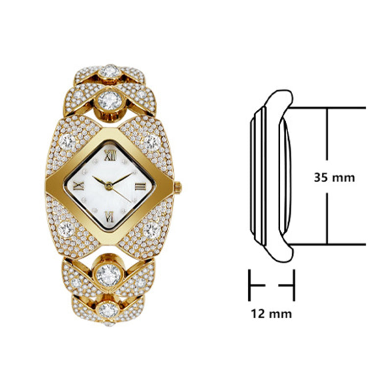 💎50% korting⌚Dames retro quartzhorloge met fonkelende strass steentjes