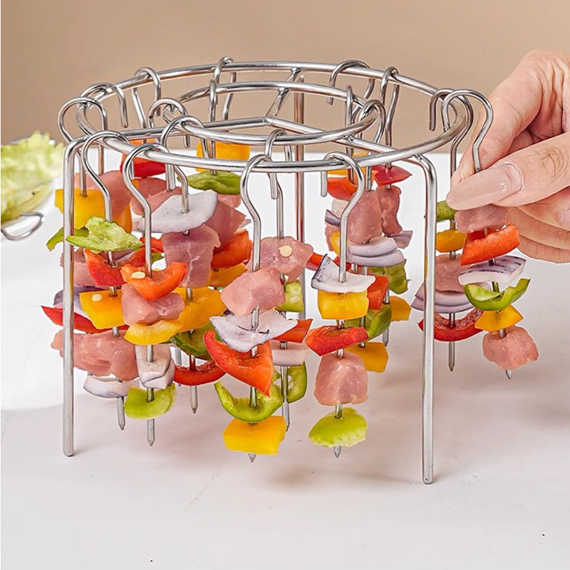 🔥 50% KORTING ! ✨ Verticale Spieshouder voor Airfryer - Gelijkmatige Verwarming, Gezond Grillen zonder Omdraaien, Snel Schoon te Maken 🍖⚡
