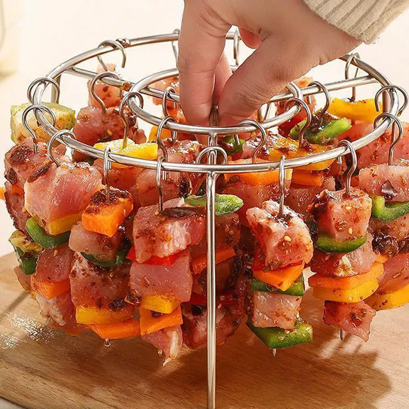🔥 50% KORTING ! ✨ Verticale Spieshouder voor Airfryer - Gelijkmatige Verwarming, Gezond Grillen zonder Omdraaien, Snel Schoon te Maken 🍖⚡