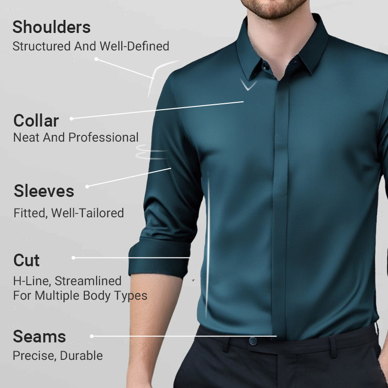 ✨2025 Nieuw Premium Bedrijfsshirt👔Herenhemd met kreukvrije knoopsluiting