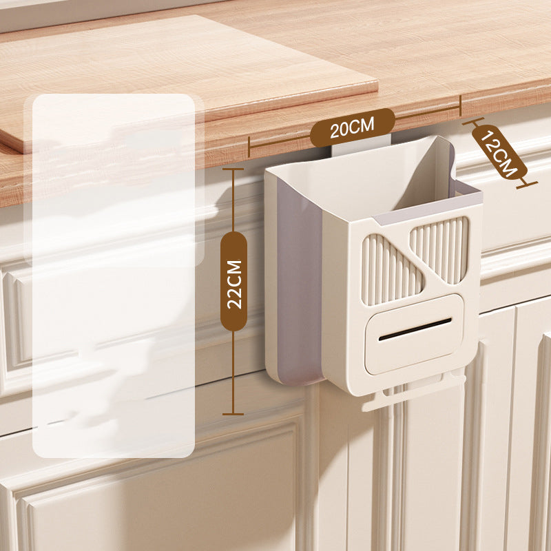 💥 Handige Opvouwbare Hangende Prullenbak – Bespaar Ruimte en Houd de Keuken Netjes 🗑️