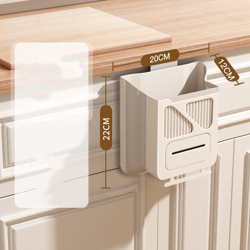 💥 Handige Opvouwbare Hangende Prullenbak – Bespaar Ruimte en Houd de Keuken Netjes 🗑️