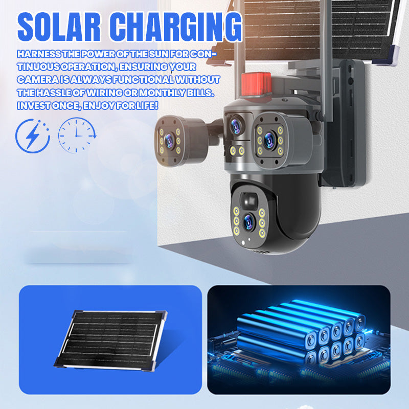 💥2025 Nieuwe Hot Sale🎥 Triple-Lens Solar 360° Dome Camera✈️ gratis verzending