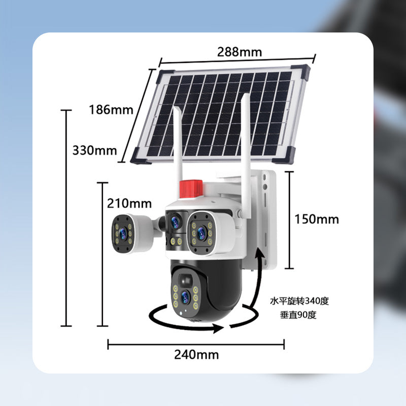 💥2025 Nieuwe Hot Sale🎥 Triple-Lens Solar 360° Dome Camera✈️ gratis verzending