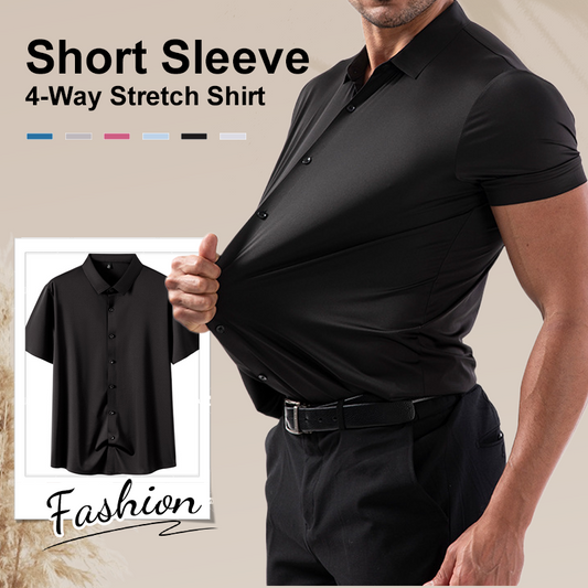 🔥Laatste Dag 50% UIT👕Herenhemd met Korte Mouwen en 4-Weg Stretch