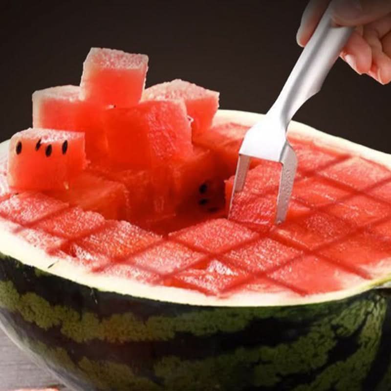 2-in-1 roestvrijstalen fruitsnijder met vork