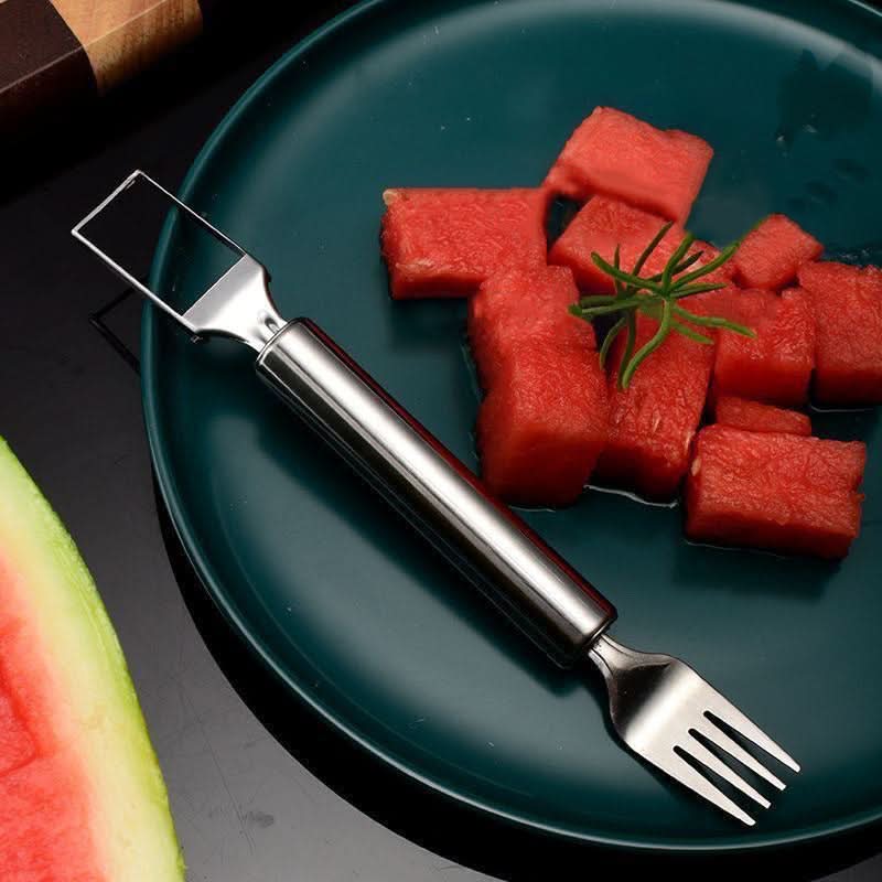 2-in-1 roestvrijstalen fruitsnijder met vork