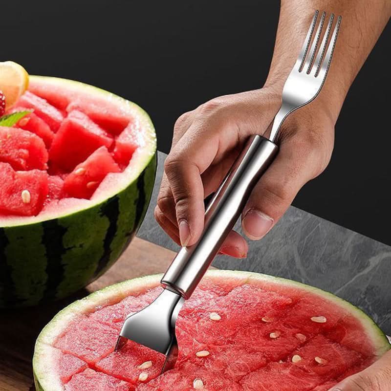 2-in-1 roestvrijstalen fruitsnijder met vork
