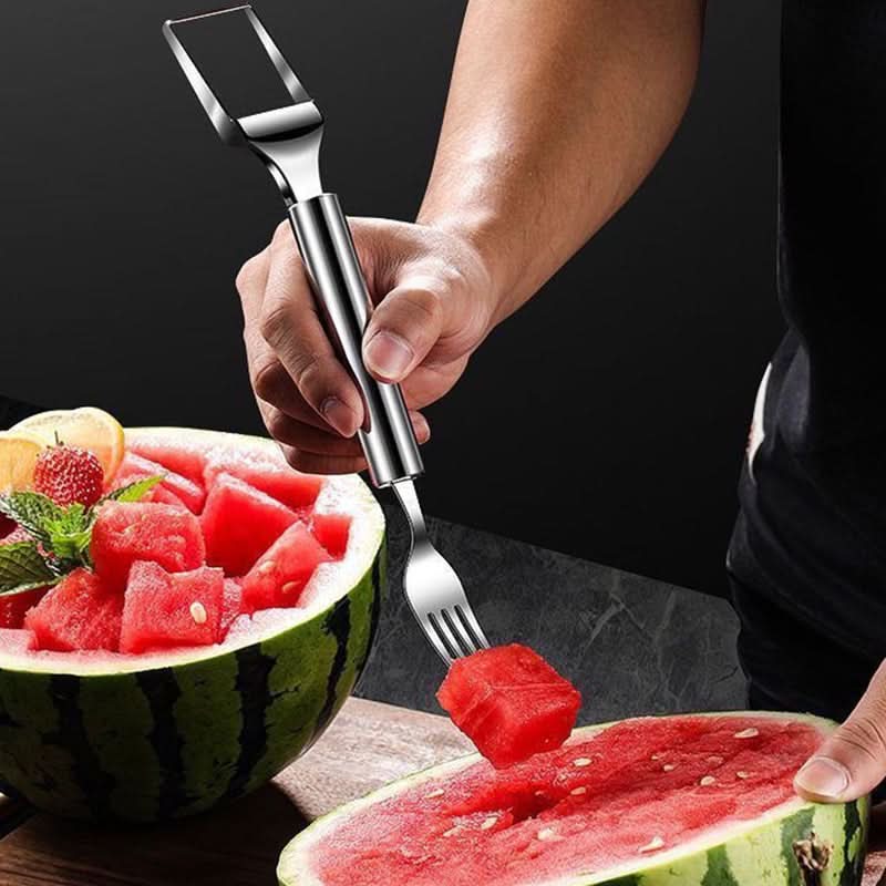 2-in-1 roestvrijstalen fruitsnijder met vork