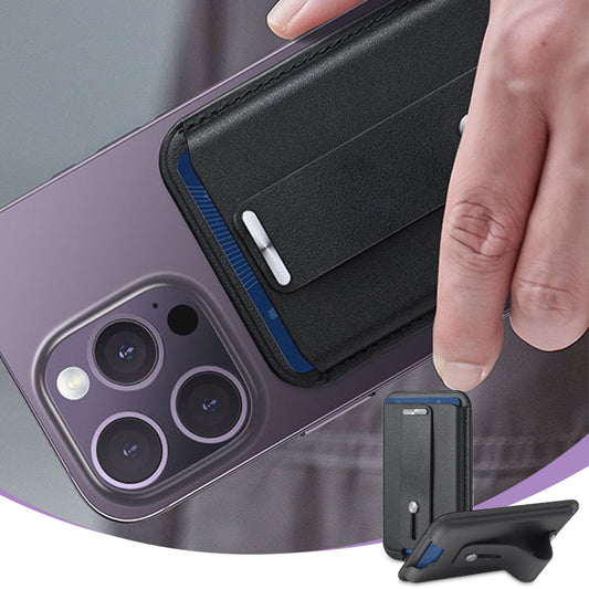 PU Lederen magnetische kaarthouder voor iPhone & telefoonhoesje