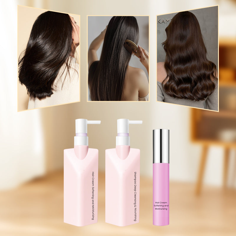 Reinigende, verzachtende en geparfumeerde shampoo en conditioner set