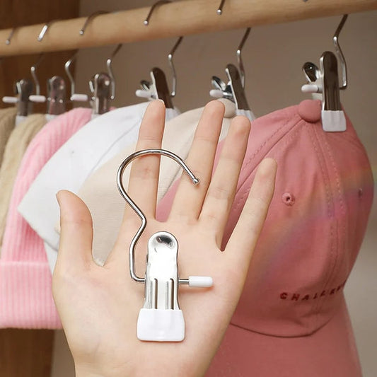 Ruimtebesparende kleding- en hoedenhaak