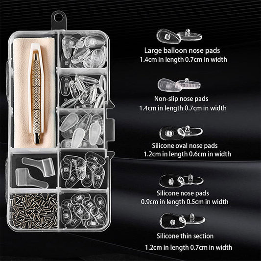 🛠️ Reparatieset voor brillenneussteunen – incl. schroevendraaier, past op alle brillen.