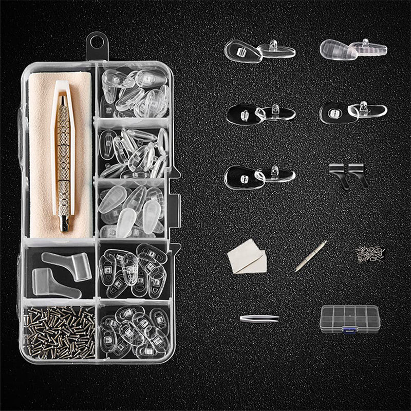 🛠️ Reparatieset voor brillenneussteunen – incl. schroevendraaier, past op alle brillen.