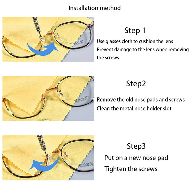 🛠️ Reparatieset voor brillenneussteunen – incl. schroevendraaier, past op alle brillen.