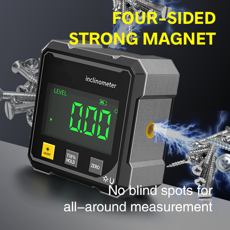4-zijdige magnetische digitale hoekmeter met laser