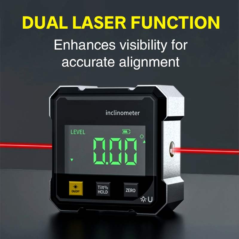 4-zijdige magnetische digitale hoekmeter met laser