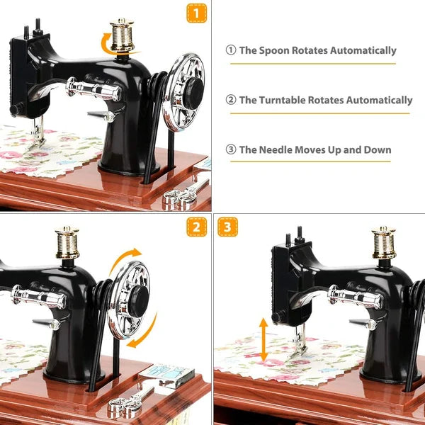 🔥Tijdelijke aanbieding 55% KORTING✨ - Houten mini-naaimachine muziekdoosje