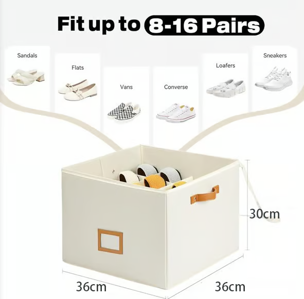 👟✨  50% KORTING! 👟 Compacte schoenenkist voor 16 paar – stofdicht, verstelbaar en opvouwbaar, ideaal voor kleine ruimtes.