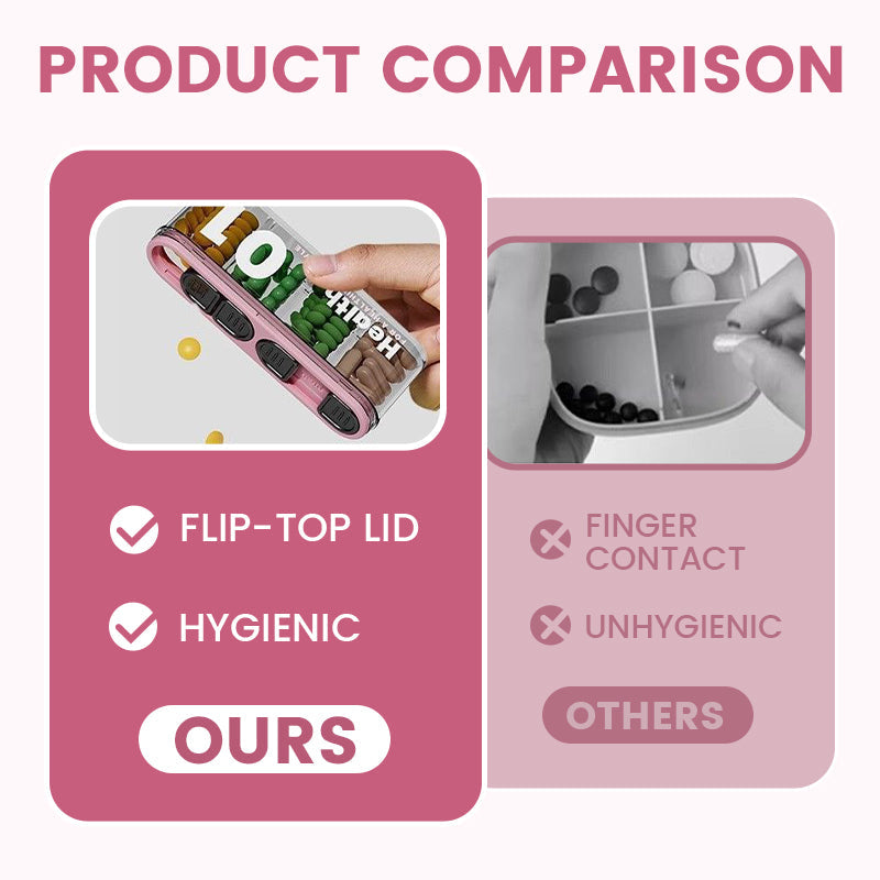 4 compartimenten draagbare verzegelde pillen organizer