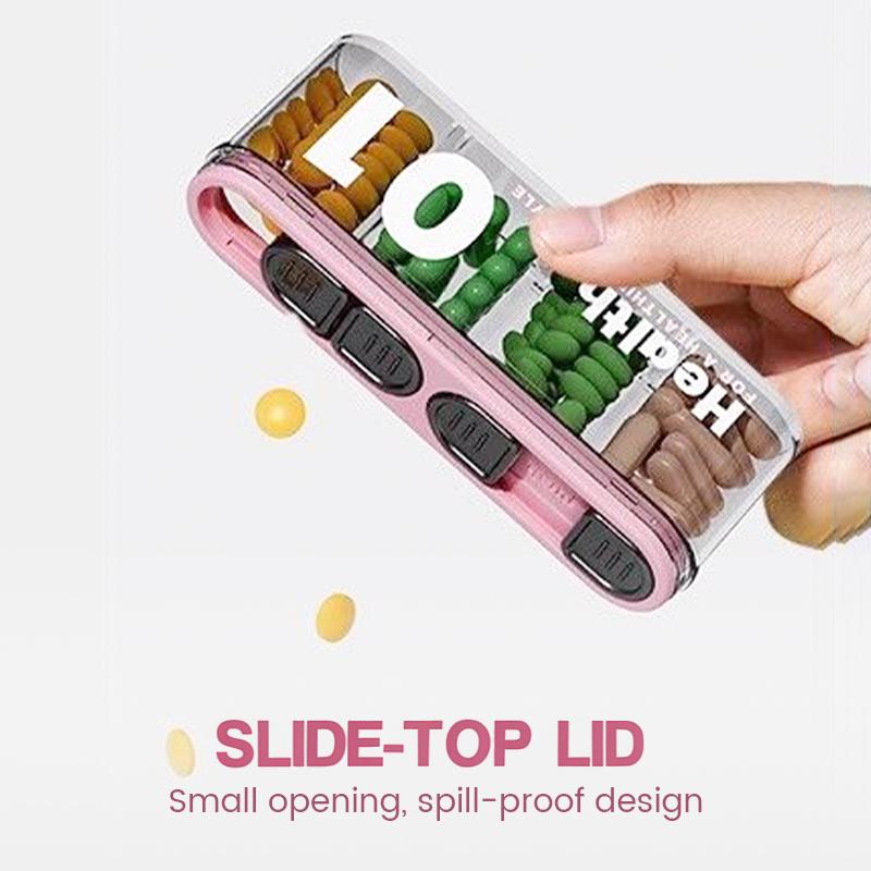 4 compartimenten draagbare verzegelde pillen organizer