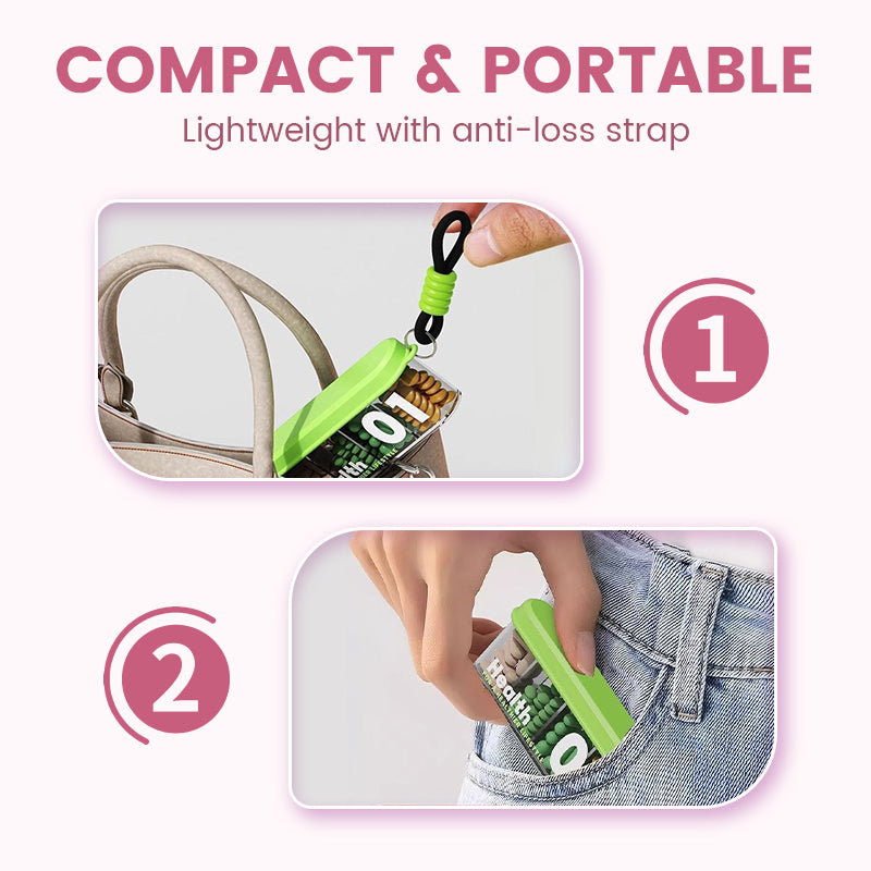 4 compartimenten draagbare verzegelde pillen organizer