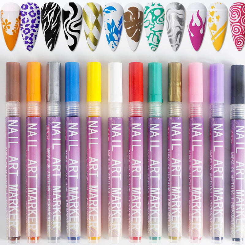 🎁Hot verkoop 50% korting op🌈12 kleuren nail art pennen set💅