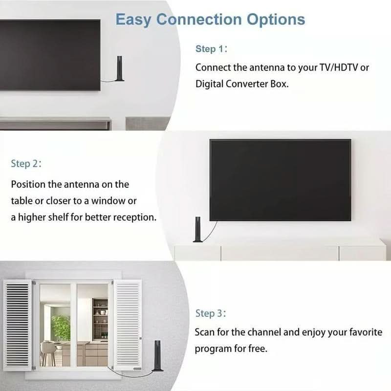 💥Bestseller🔥Digitale HD-tv-antenne voor binnenshuis🌐 120 mijl ontvangstbereik – meer zenders, meer vrijheid!