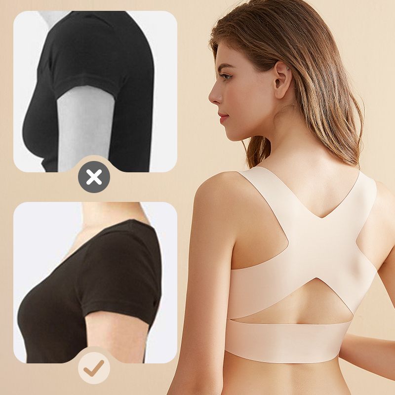 ⚡ 50% korting! Beugelvrije beha met gekruiste rugbandjes & voorste sluiting. Corrigeert houding, biedt comfort & ondersteuning. 🩰💕